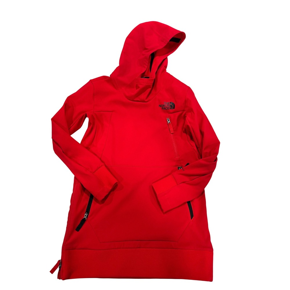The North‎ Face Red Fleece Lined Hoodie Boy's Size S 7/8 Youth Zip Pocket
